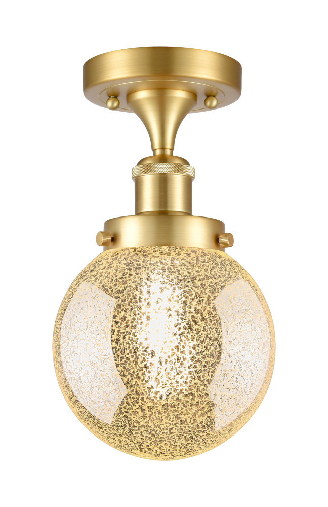 Beacon - 1 Light - 6 inch - Satin Gold - Semi-Flush Mount