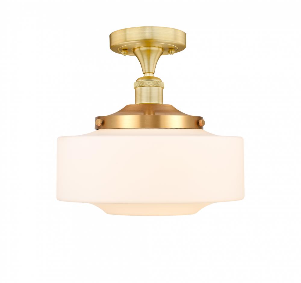 Bridgeton - 1 Light - 12 inch - Satin Gold - Semi-Flush Mount