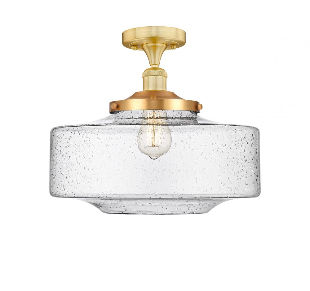 Bridgeton - 1 Light - 16 inch - Satin Gold - Semi-Flush Mount