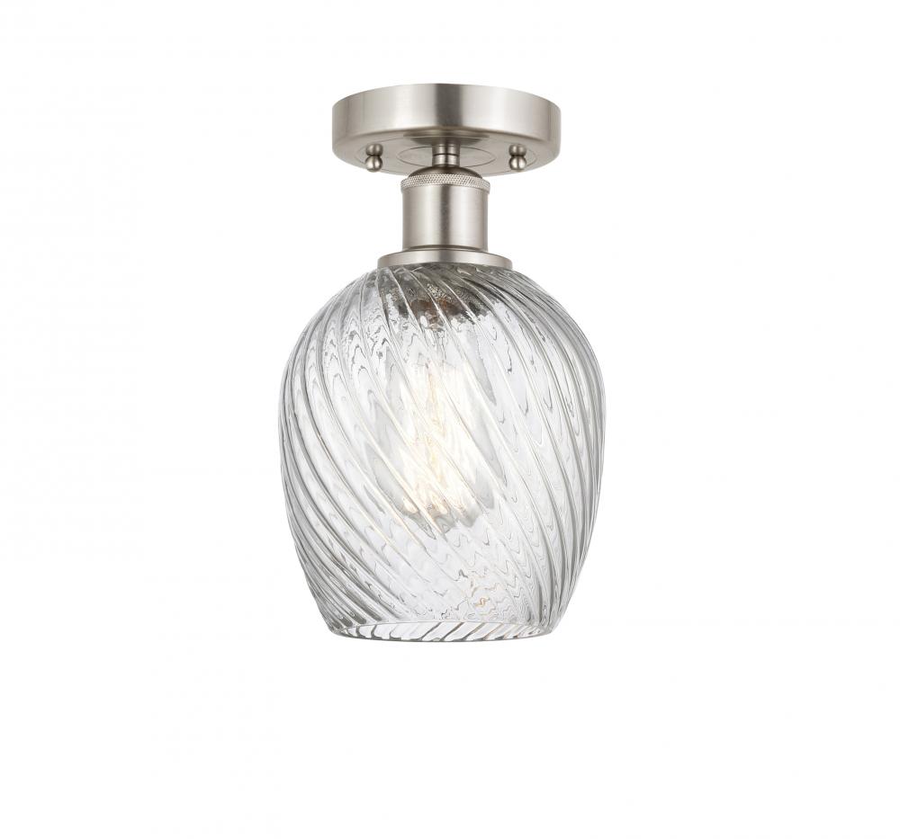 Salina - 1 Light - 6 inch - Brushed Satin Nickel - Semi-Flush Mount