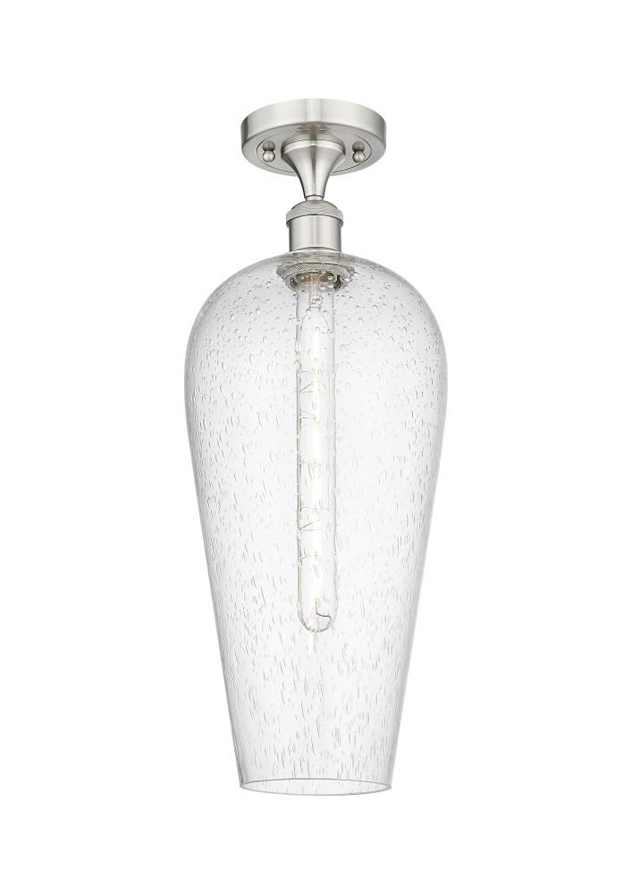 Chelsea - 1 Light - 8 inch - Brushed Satin Nickel - Semi-Flush Mount