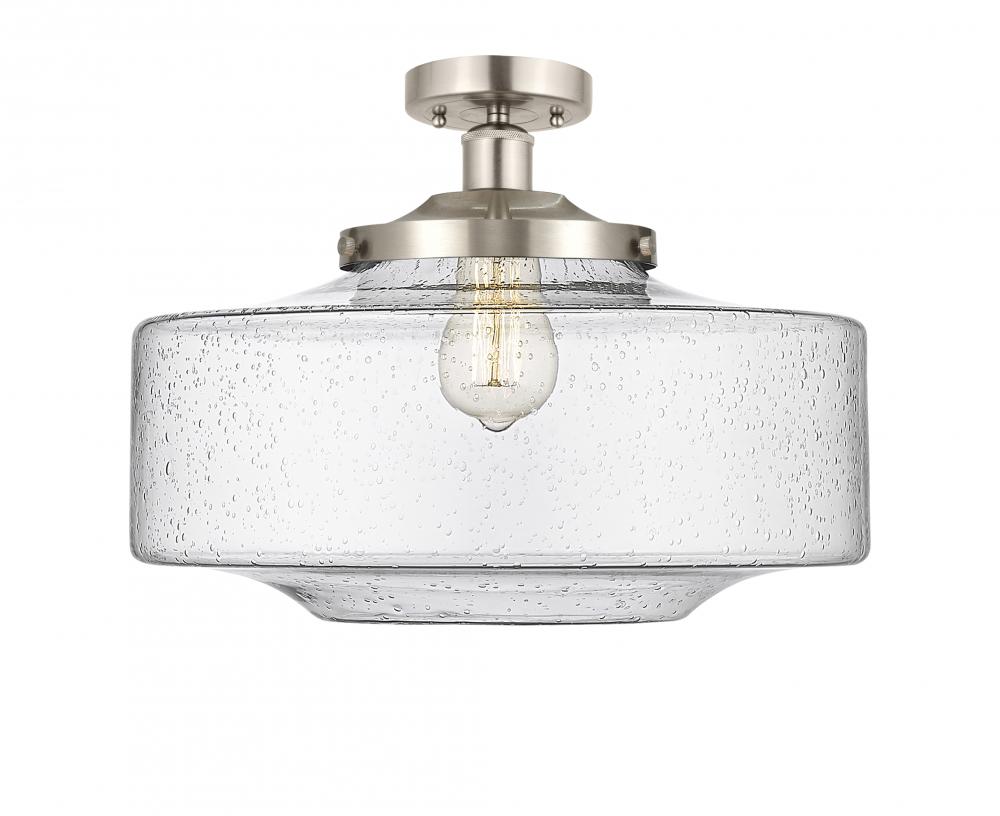 Bridgeton - 1 Light - 16 inch - Brushed Satin Nickel - Semi-Flush Mount