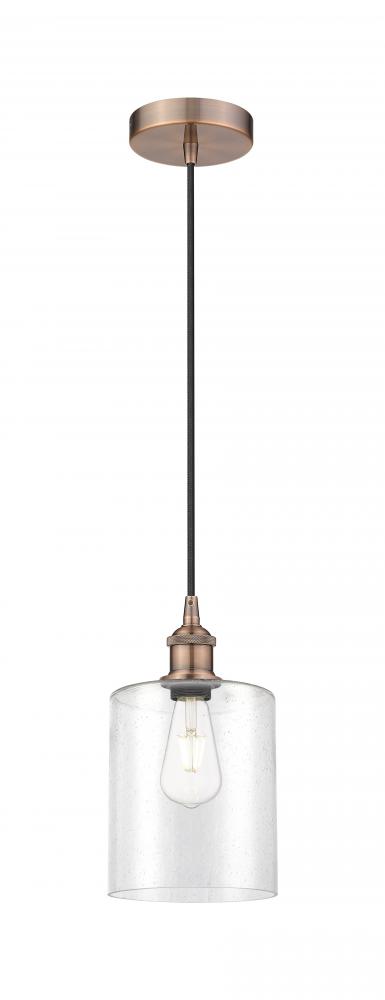 Paladin - 1 Light - 7 inch - Antique Copper - Cord hung - Mini Pendant