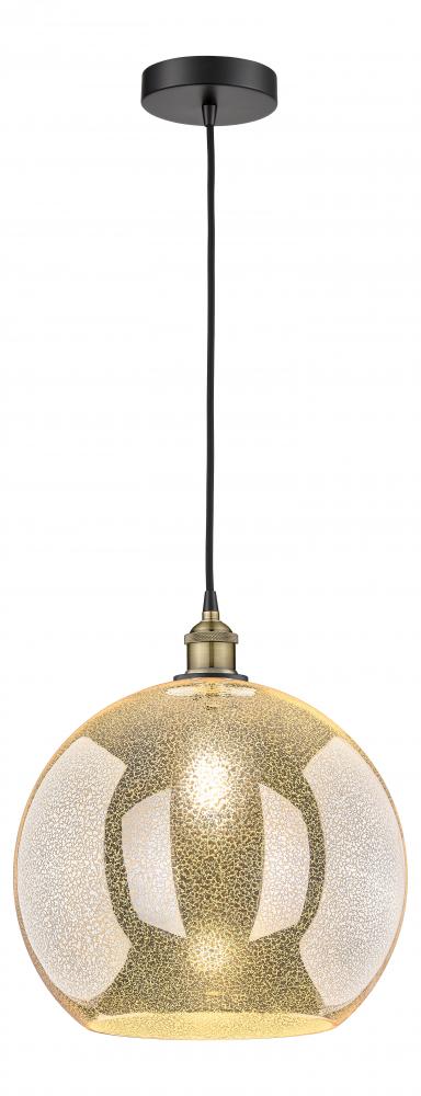 Athens - 1 Light - 14 inch - Black Antique Brass - Cord hung - Pendant