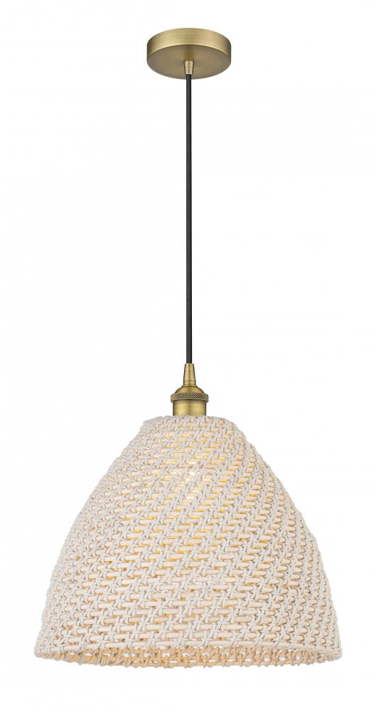 Bristol Natural - 1 Light - 6 inch - Brushed Brass - Cord hung - Mini Pendant