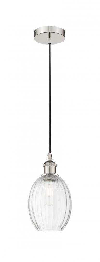 Preston Bulb - 1 Light - 6 inch - Polished Nickel - Cord hung - Mini Pendant