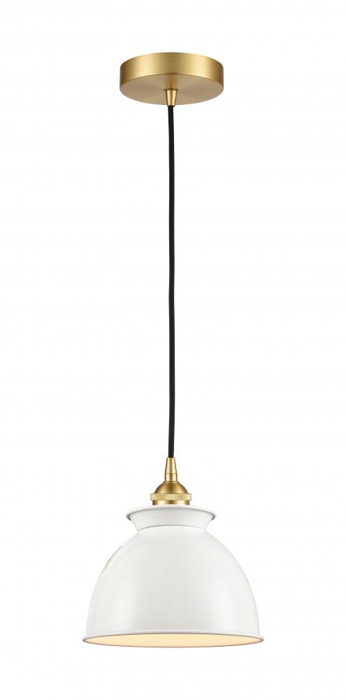 Adirondack - 1 Light - 8 inch - Satin Gold - Cord hung - Mini Pendant