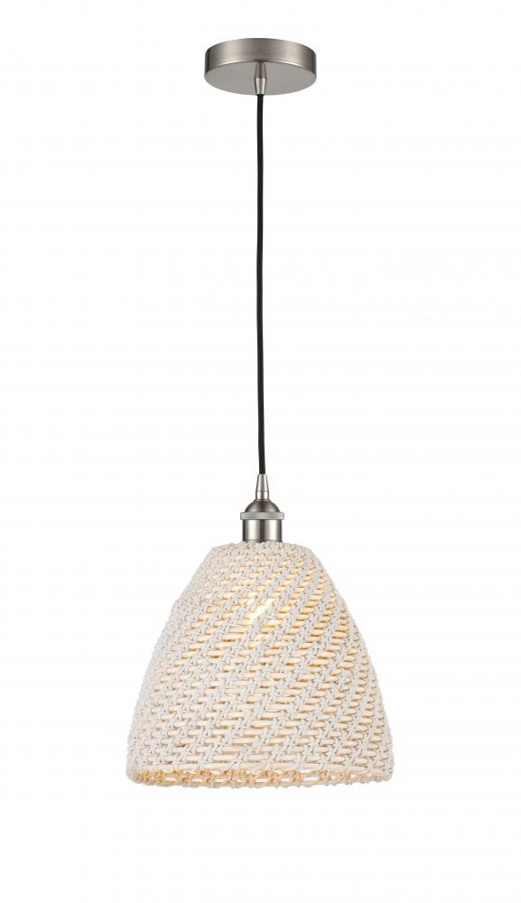 Bristol Natural - 1 Light - 6 inch - Brushed Satin Nickel - Cord hung - Mini Pendant