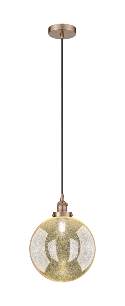 Beacon - 1 Light - 12 inch - Antique Copper - Cord hung - Mini Pendant