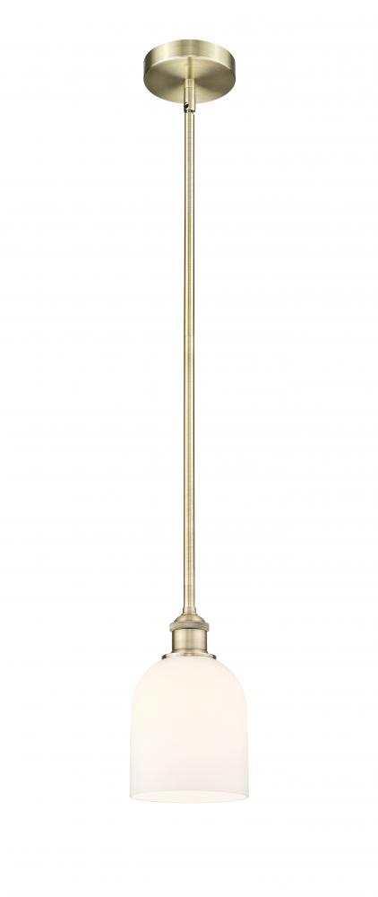 Bella - 1 Light - 6 inch - Antique Brass - Stem hung - Mini Pendant