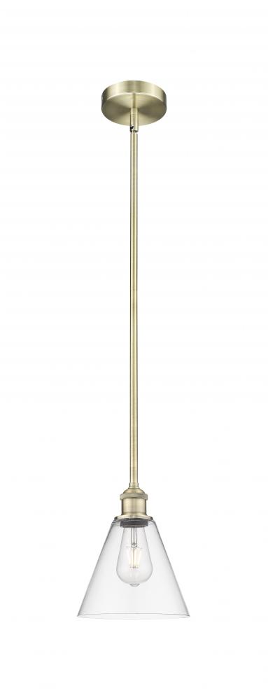 Berkshire - 1 Light - 8 inch - Antique Brass - Stem hung - Mini Pendant