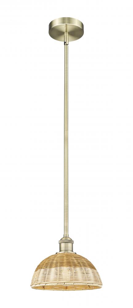 Bristol Natural II - 1 Light - 9 inch - Antique Brass - Stem hung - Mini Pendant