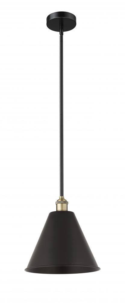 Berkshire - 1 Light - 12 inch - Black Antique Brass - Stem hung - Mini Pendant