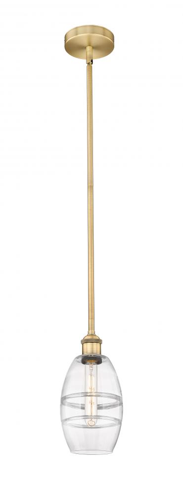 Vaz - 1 Light - 6 inch - Brushed Brass - Stem hung - Mini Pendant