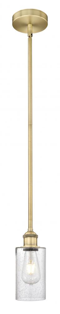 Clymer - 1 Light - 4 inch - Brushed Brass - Stem hung - Mini Pendant
