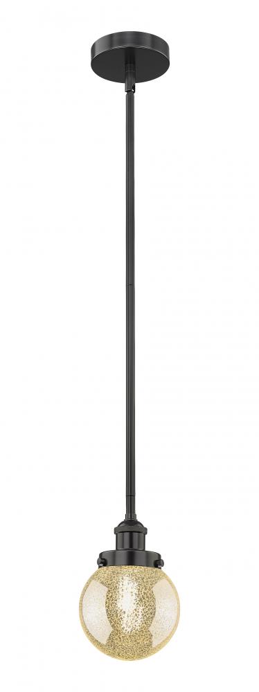 Beacon - 1 Light - 6 inch - Matte Black - Stem hung - Mini Pendant