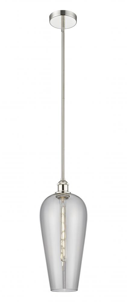 Chelsea - 1 Light - 8 inch - Polished Nickel - Stem hung - Mini Pendant