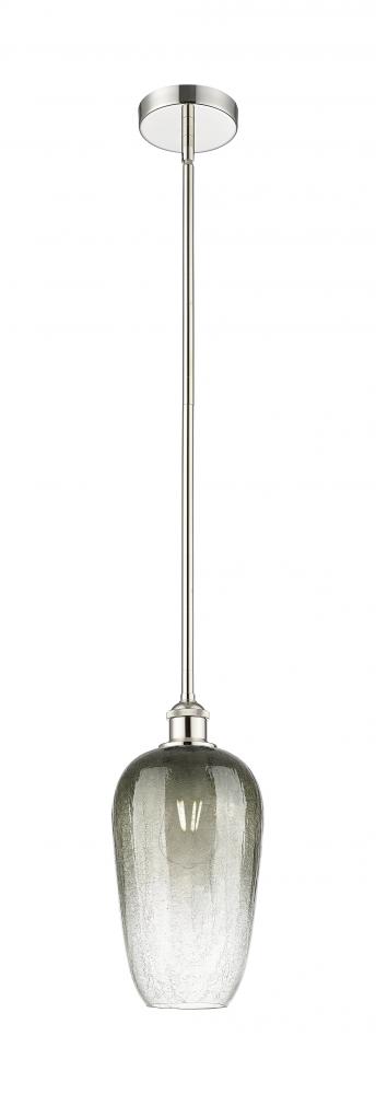 Brookhaven Flute - 1 Light - 7 inch - Polished Nickel - Stem hung - Mini Pendant