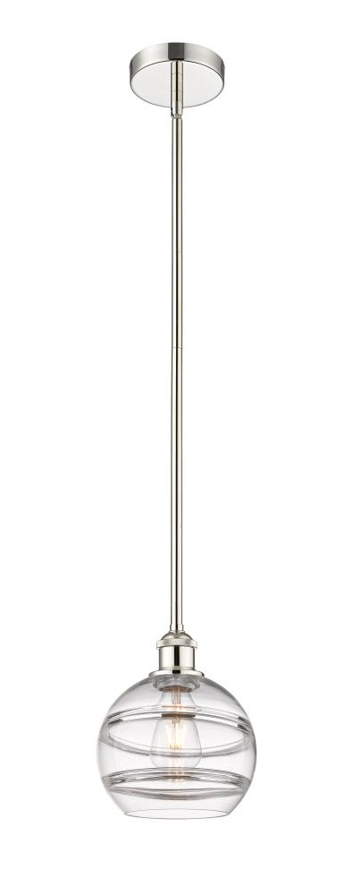 Rochester - 1 Light - 8 inch - Polished Nickel - Stem hung - Mini Pendant