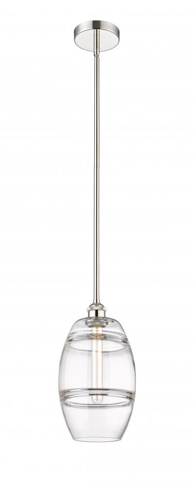 Vaz - 1 Light - 8 inch - Polished Nickel - Stem hung - Mini Pendant
