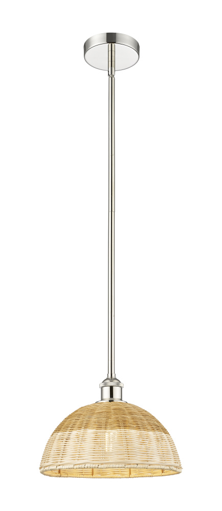 Bristol Natural II - 1 Light - 12 inch - Polished Nickel - Stem hung - Mini Pendant