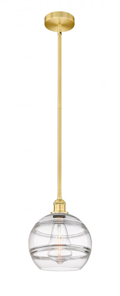 Rochester - 1 Light - 10 inch - Satin Gold - Stem hung - Mini Pendant