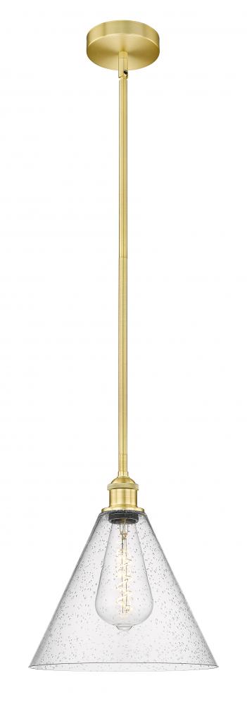 Berkshire - 1 Light - 12 inch - Satin Gold - Stem hung - Mini Pendant