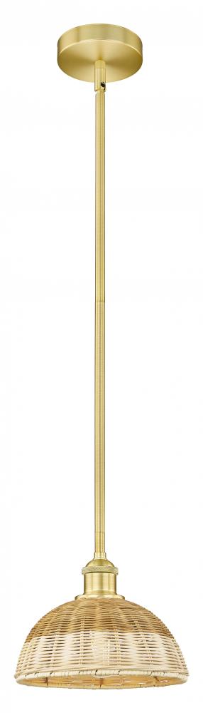 Bristol Natural II - 1 Light - 9 inch - Satin Gold - Stem hung - Mini Pendant