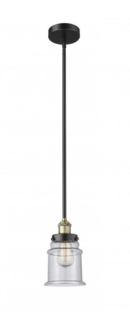 Canton - 1 Light - 6 inch - Black Antique Brass - Stem hung - Mini Pendant