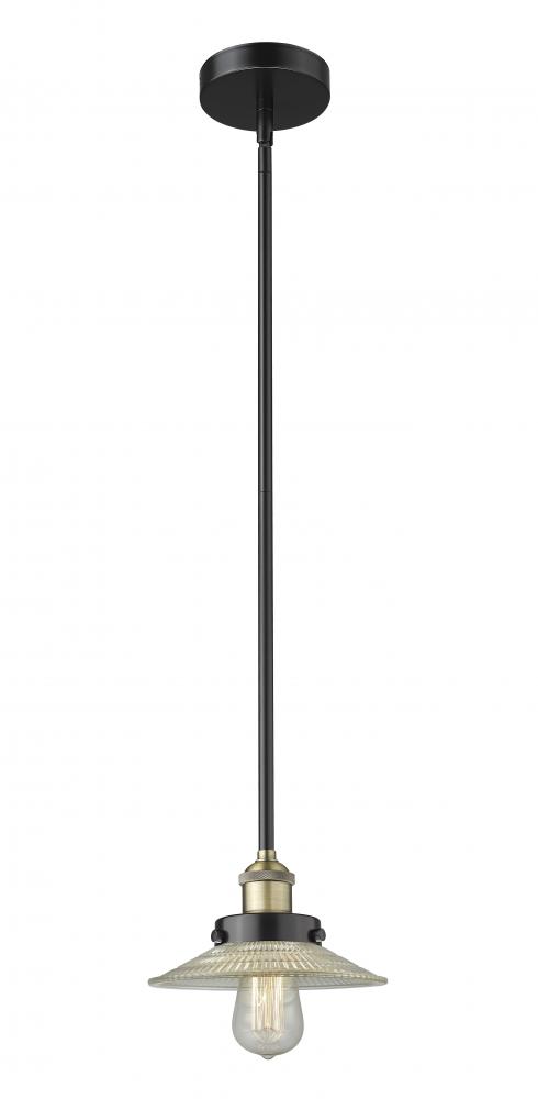 Halophane - 1 Light - 9 inch - Black Antique Brass - Stem hung - Mini Pendant