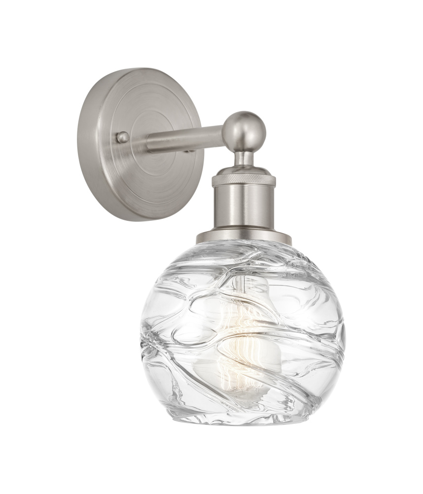 Athens Deco Swirl - 1 Light - 6 inch - Brushed Satin Nickel - Sconce