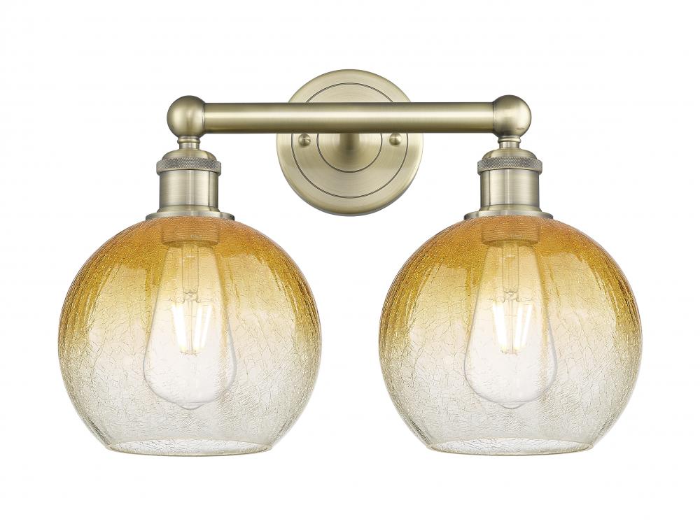 Brookhaven Globe - 2 Light - 17 inch - Antique Brass - Bath Vanity Light