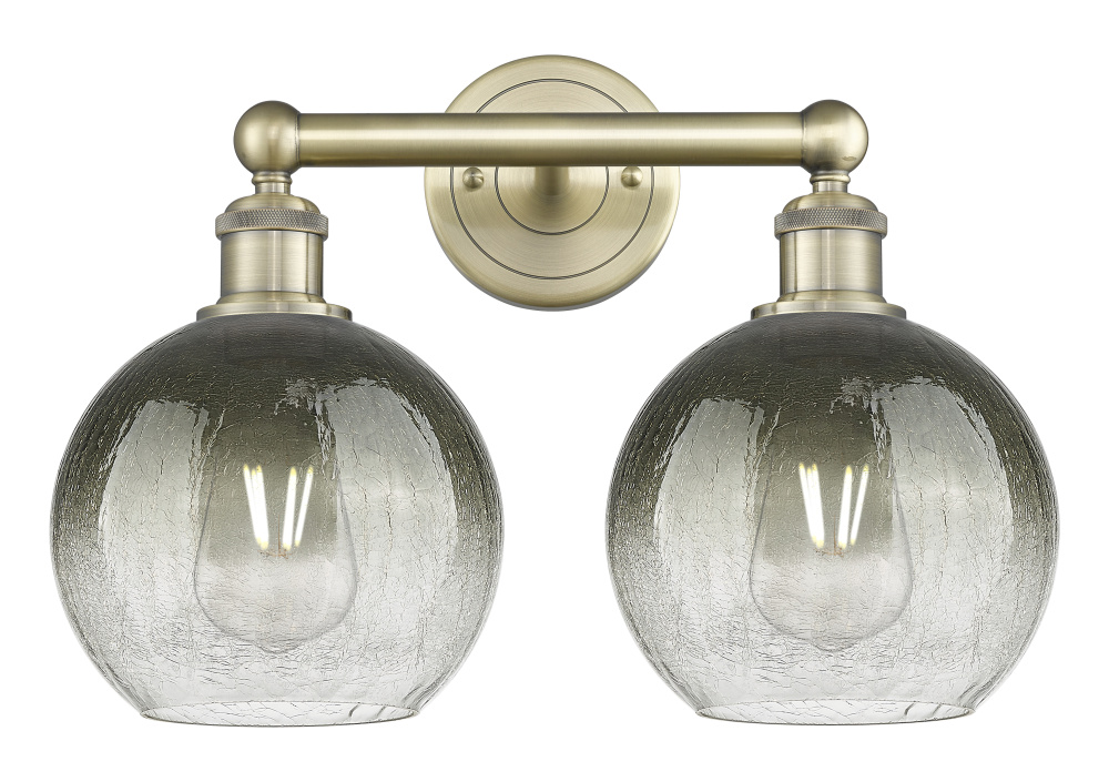 Brookhaven Globe - 2 Light - 17 inch - Antique Brass - Bath Vanity Light