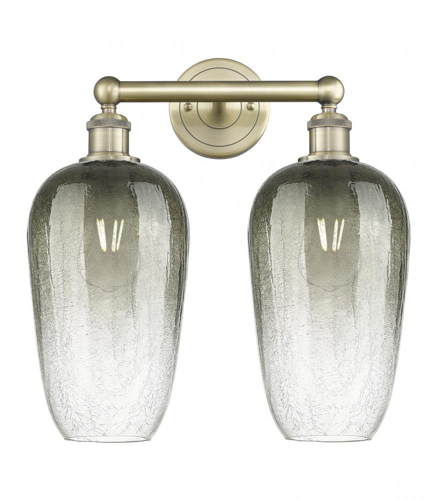 Brookhaven Flute - 2 Light - 16 inch - Antique Brass - Bath Vanity Light