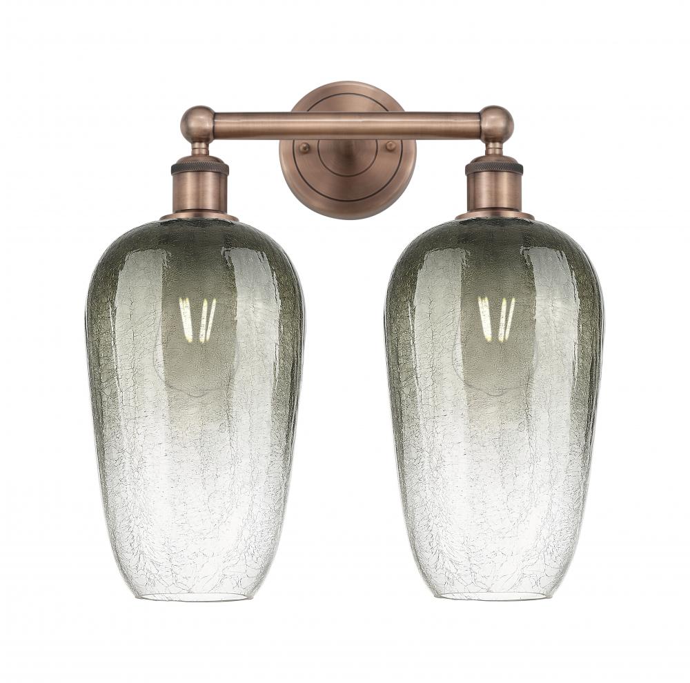 Brookhaven Flute - 2 Light - 16 inch - Antique Copper - Bath Vanity Light