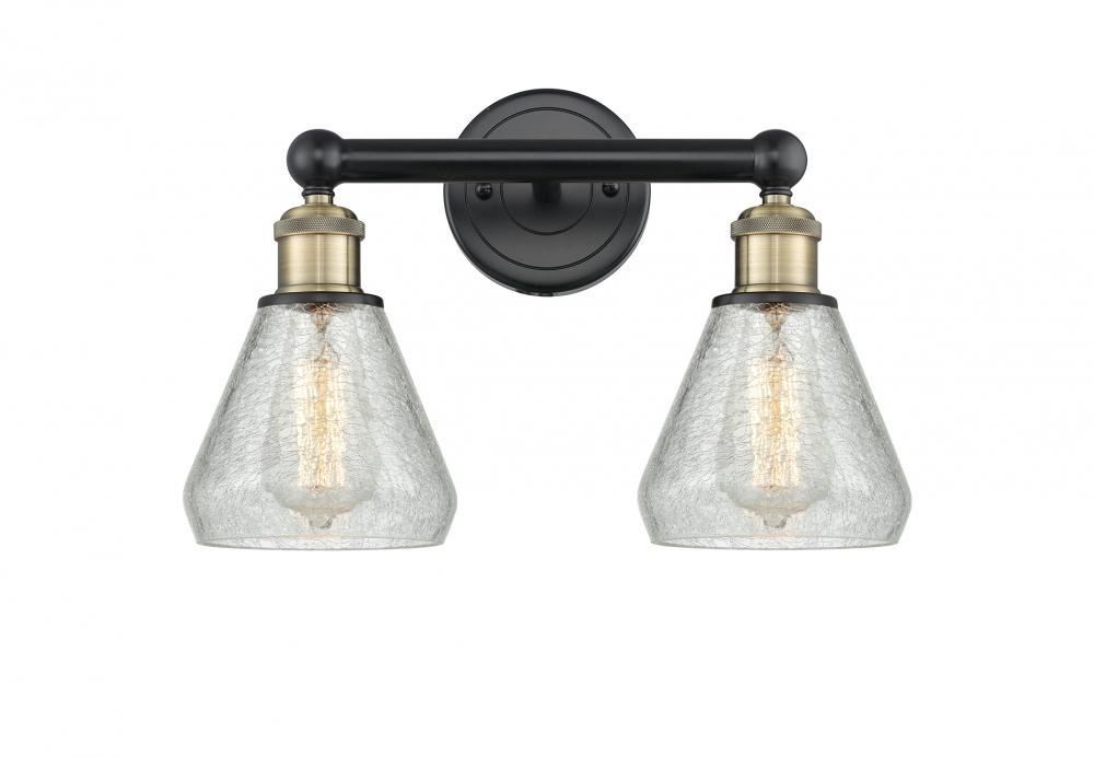 Conesus - 2 Light - 15 inch - Black Antique Brass - Bath Vanity Light