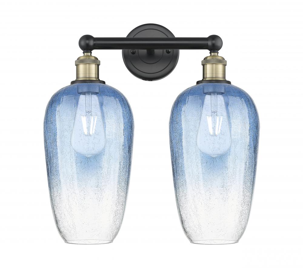 Brookhaven Flute - 2 Light - 16 inch - Black Antique Brass - Bath Vanity Light