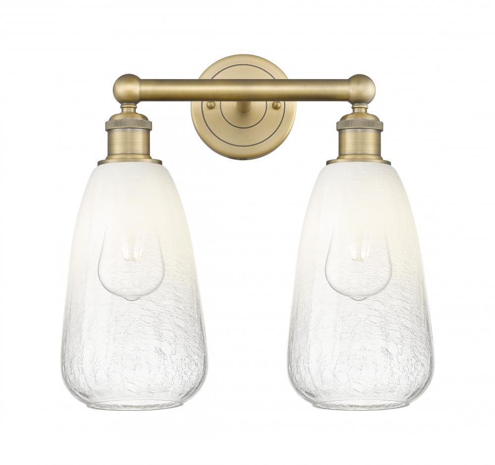 Brookhaven Almond - 2 Light - 15 inch - Brushed Brass - Bath Vanity Light
