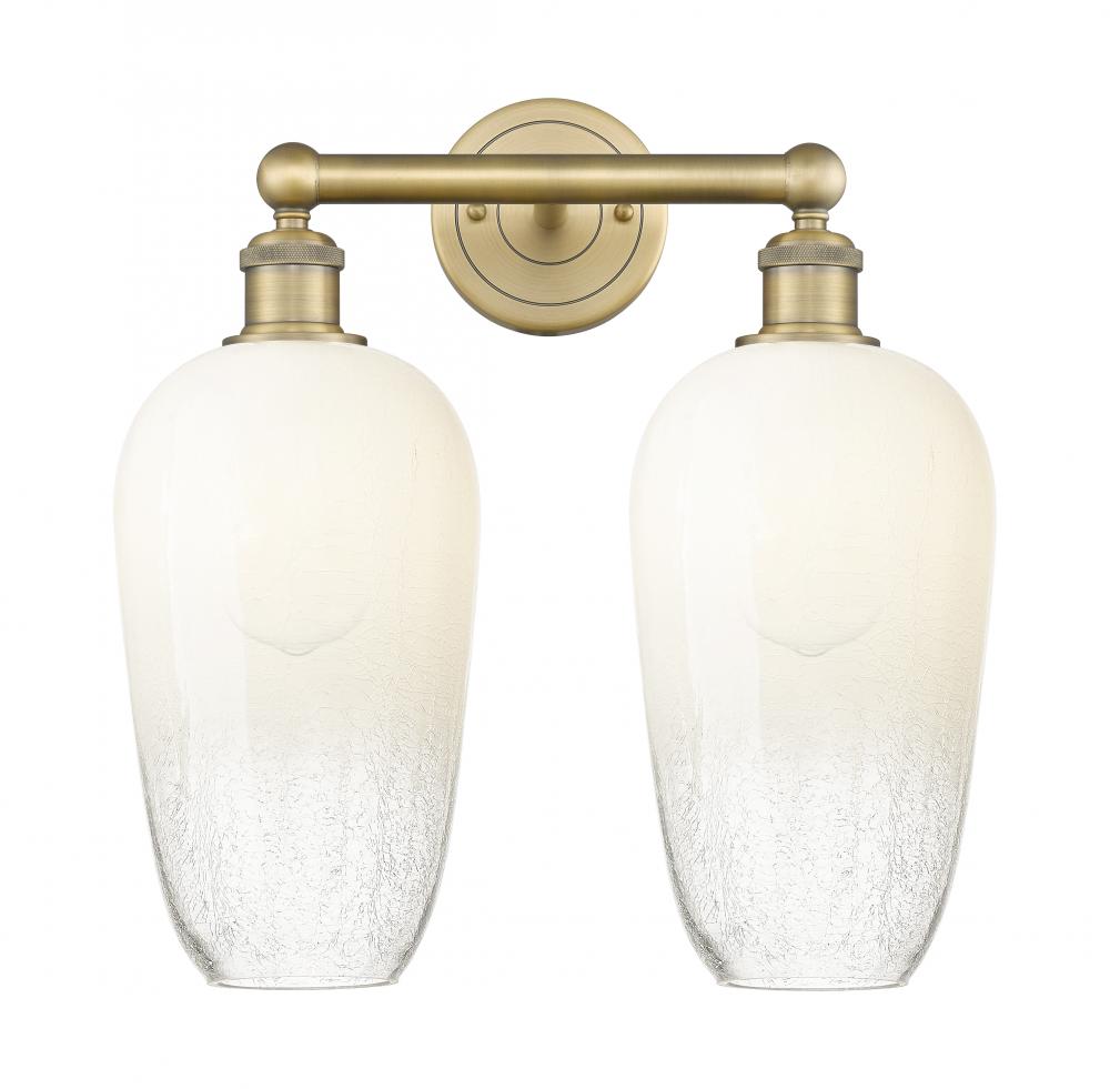 Brookhaven Flute - 2 Light - 16 inch - Brushed Brass - Bath Vanity Light