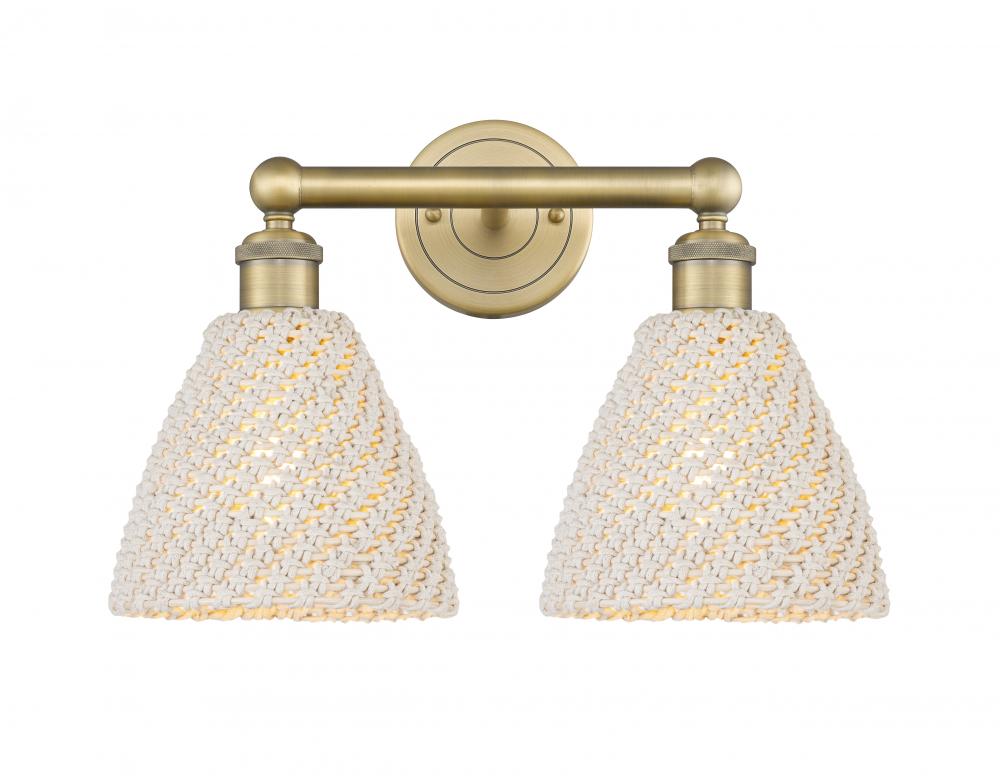 Bristol Natural - 2 Light - 17 inch - Brushed Brass - Bath Vanity Light