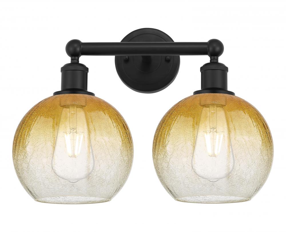 Brookhaven Globe - 2 Light - 17 inch - Matte Black - Bath Vanity Light