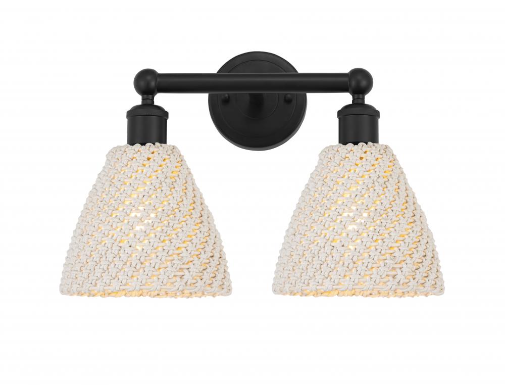 Bristol Natural - 2 Light - 17 inch - Matte Black - Bath Vanity Light