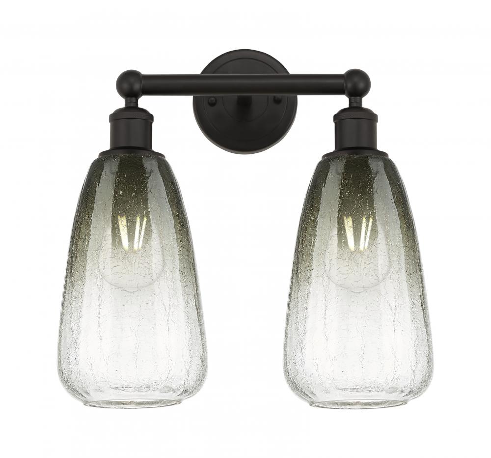 Brookhaven Almond - 2 Light - 15 inch - Oil Rubbed Bronze - Bath Vanity Light