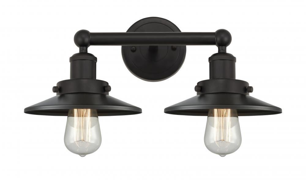 Railroad - 2 Light - 17 inch - Oil Rubbed Bronze - Bath Vanity Light