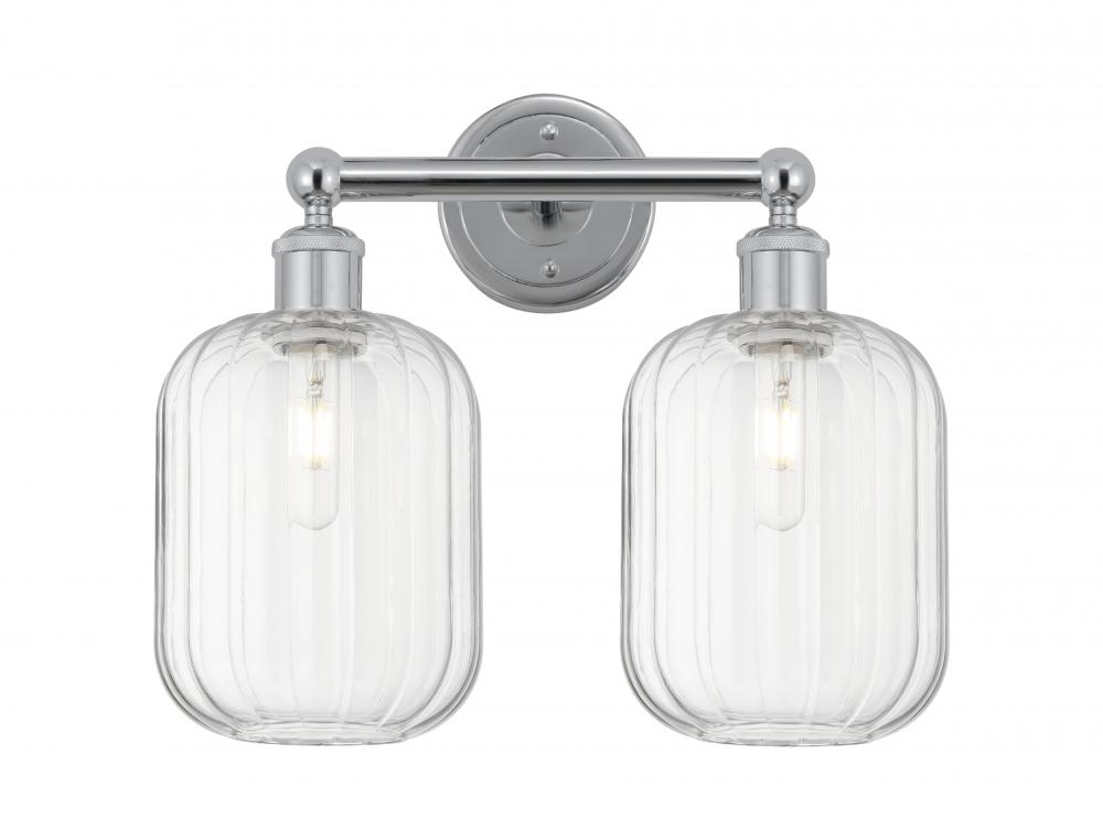 Preston Cylinder - 2 Light - 16 inch - Polished Chrome - Bath Vanity Light