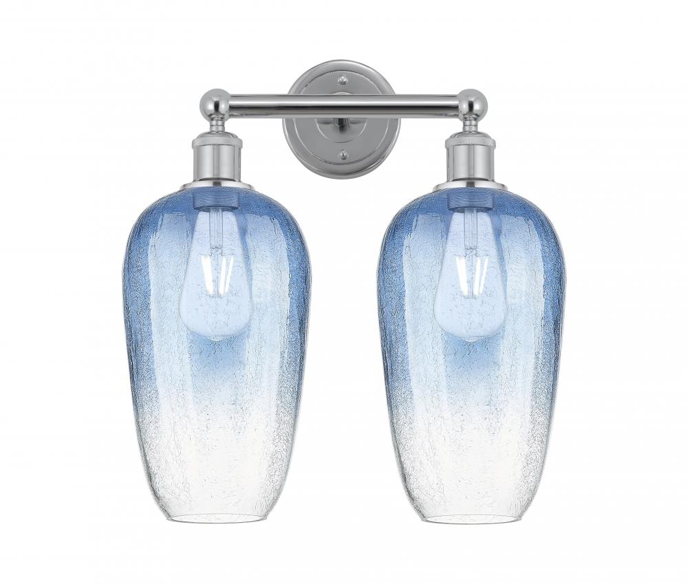 Brookhaven Flute - 2 Light - 16 inch - Polished Chrome - Bath Vanity Light