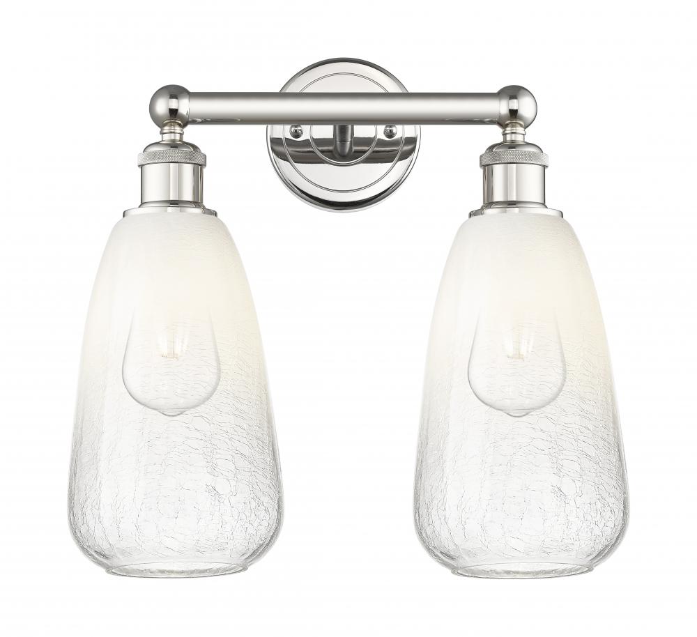 Brookhaven Almond - 2 Light - 15 inch - Polished Nickel - Bath Vanity Light