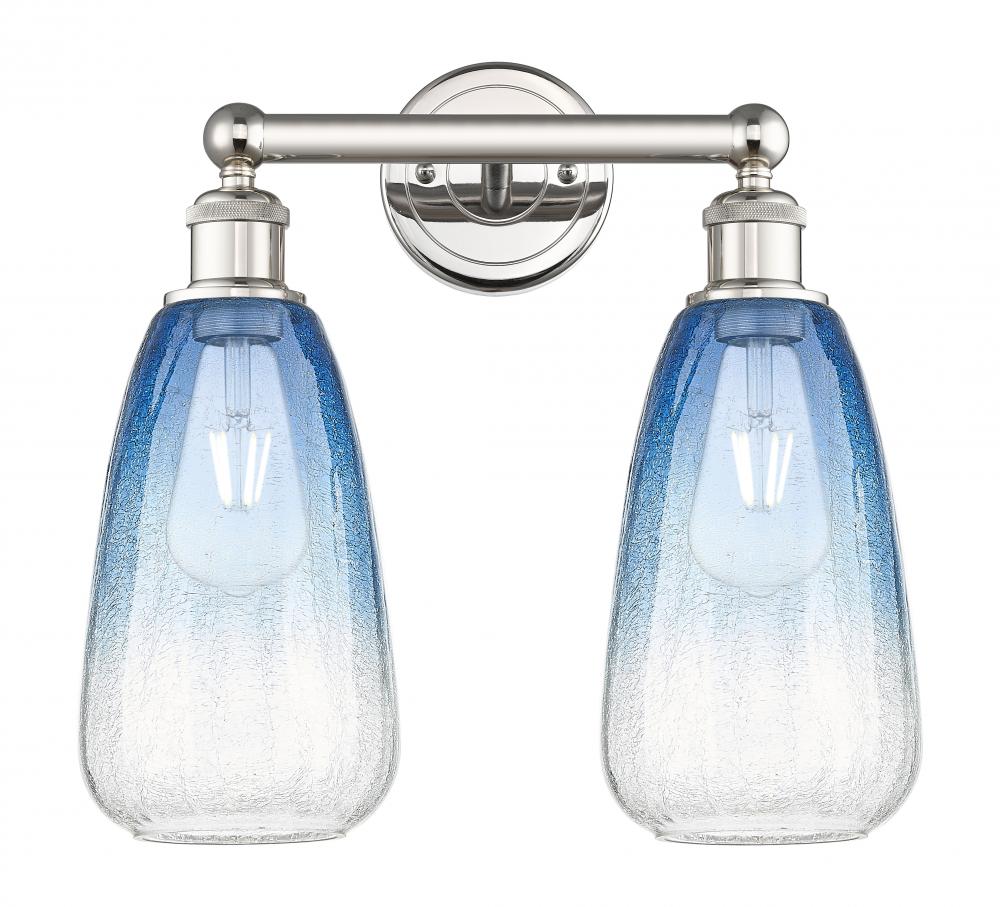 Brookhaven Almond - 2 Light - 15 inch - Polished Nickel - Bath Vanity Light