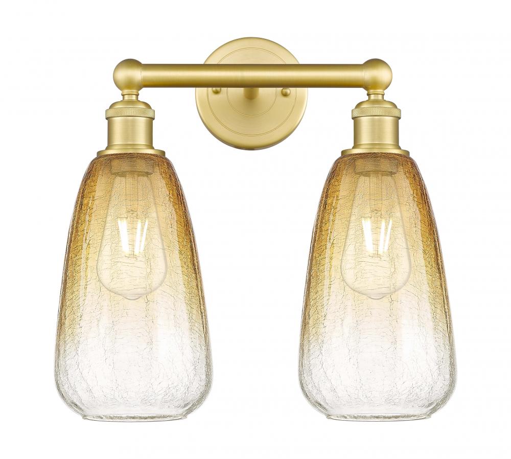 Brookhaven Almond - 2 Light - 15 inch - Satin Gold - Bath Vanity Light