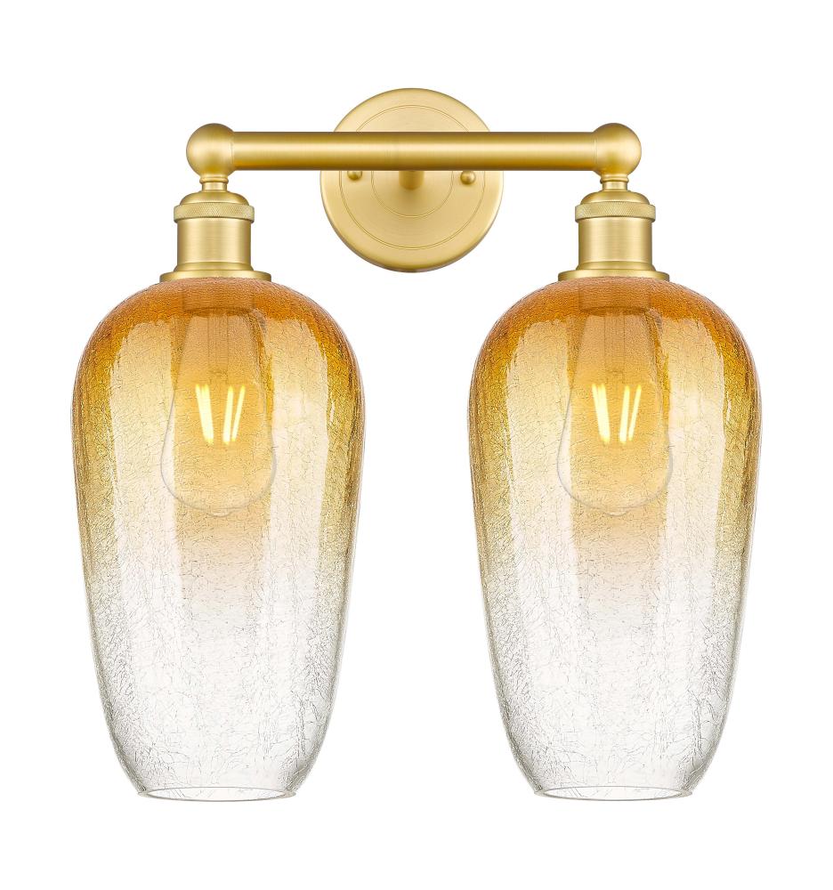 Brookhaven Flute - 2 Light - 16 inch - Satin Gold - Bath Vanity Light